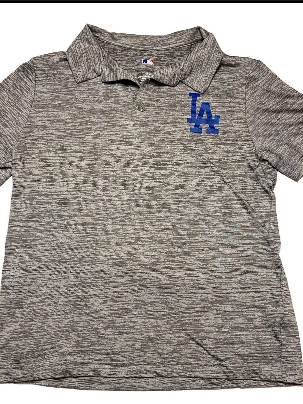 MLB Grey Heather Tee with Red, White & Blue Logo